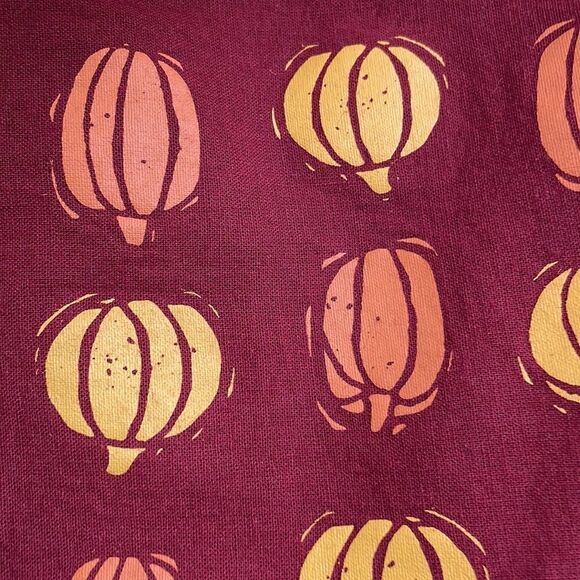 NWT Autumn Fall Pumpkins Flour Sack Towel Set Burgundy - Picture 7 of 9